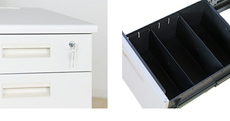 サイドチェスト 鍵付き 脇机 2段 幅40cm スチール製 サイドワゴン サイドデスク 収納 引き出し オフィスワゴン デスクワゴン キャビネット チェスト 収納(代引不可)