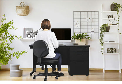 サイドチェスト 鍵付き 脇机 幅40cm スチール製 サイドワゴン サイドデスク 収納 引き出し オフィスワゴン デスクワゴン キャビネット チェスト 収納(代引不可)