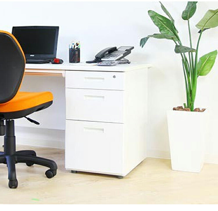 サイドチェスト 鍵付き 脇机 幅40cm スチール製 サイドワゴン サイドデスク 収納 引き出し オフィスワゴン デスクワゴン キャビネット チェスト 収納(代引不可)