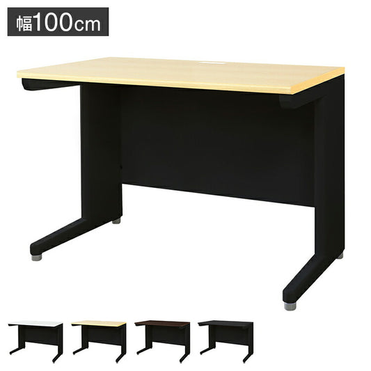 オフィスデスク 平机 本体ブラック スリム 幅1000×奥行600mm ワークデスク パソコンデスク 事務机 作業机 学習机 机 シンプル 木目 LHD-106B オフィスワーク デスク(代引不可)