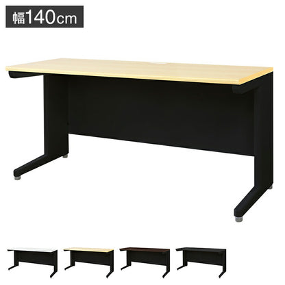 オフィスデスク 平机 本体ブラック スリム 幅1400×奥行600mm ワークデスク パソコンデスク 事務机 作業机 学習机 机 シンプル 木目 LHD-146B オフィスワーク デスク(代引不可)