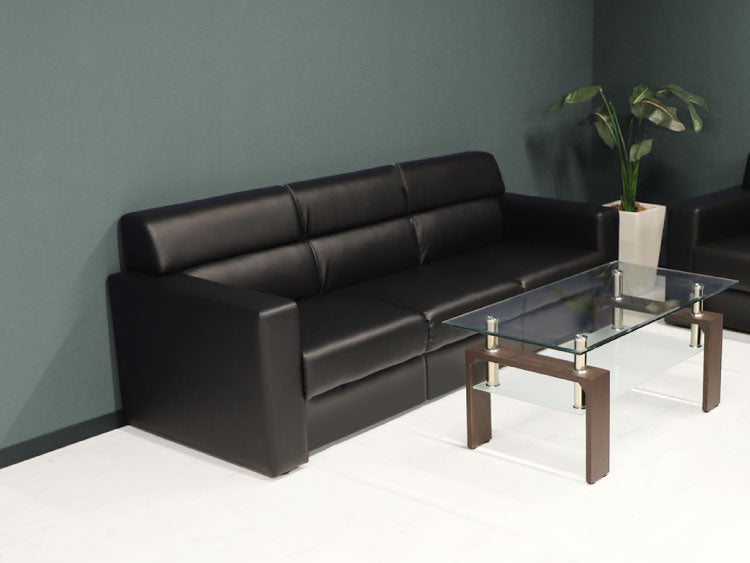 応接室ソファ 3人掛け ルクシー 応接椅子 3人掛けソファー ラウンジ レザー 応接室 社長室 オフィス エントランス ロビー チェア 3人用 クリーン オフィス家具(代引不可)