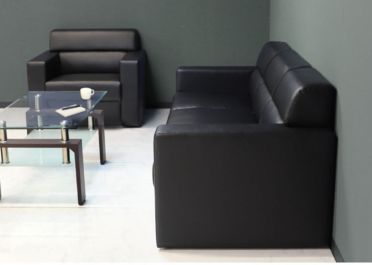 応接室ソファ 3人掛け ルクシー 応接椅子 3人掛けソファー ラウンジ レザー 応接室 社長室 オフィス エントランス ロビー チェア 3人用 クリーン オフィス家具(代引不可)