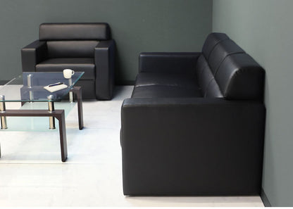 応接室ソファ 3人掛け ルクシー 応接椅子 3人掛けソファー ラウンジ レザー 応接室 社長室 オフィス エントランス ロビー チェア 3人用 クリーン オフィス家具(代引不可)