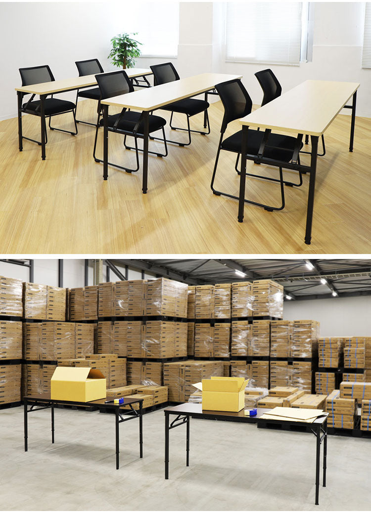 折りたたみテーブル 昇降 幅1800×奥行450×高さ700~1000mm 会議用テーブル ミーティングテーブル 作業台 作業テーブル 木目 調節 OST-1845 昇降テーブル 机(代引不可)