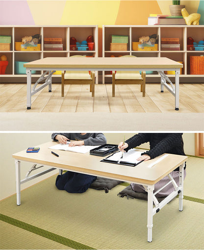 【5%OFF】折りたたみテーブル 昇降 幅900×奥行600×高さ350~500mm 会議用テーブル ミーティングテーブル 作業台 座卓 木目 学校 幼稚園 保育 OST-9060 昇降テーブル 室内 机(代引不可)
