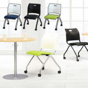 ミーティングチェア 完成品 座面折りたたみ ネスティングチェア 会議用椅子 会議チェア スタック 椅子 軽量 会議室 休憩室(代引不可)