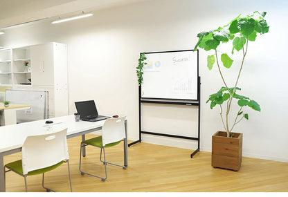 ホワイトボード 脚付き 120×90cm 両面タイプ 高さ2段階調整 マーカー・イレーザー付き オフィス家具 スチール 無地 横型(代引不可)