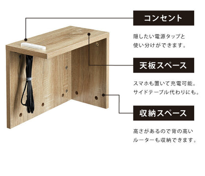ルーター収納 コンセント付き コーナー ケーブル 収納 収納ケース ルーター 配線 コード 配線隠し コンセント コンパクト タップ