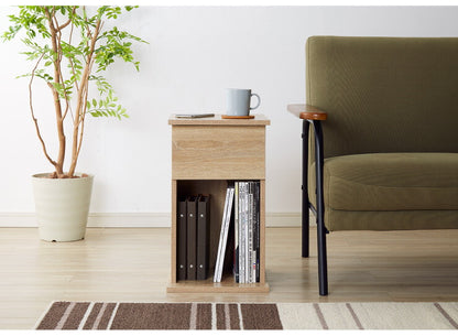 コンセント付き ナイトテーブル 幅30cm 引き出し付き CNTB-30 テーブル サイドテーブル 収納 ベッド おしゃれ スリム コンパクト