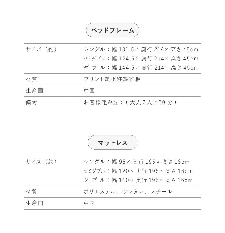 マットレスセット ダブル コンセント付き フロアベッド ボンネルコイルマットレス ベッドセット 圧縮ロールマットレス(代引不可)