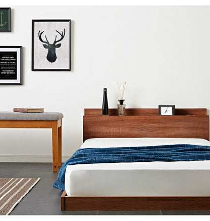 マットレスセット ダブル コンセント付き フロアベッド ボンネルコイルマットレス ベッドセット 圧縮ロールマットレス(代引不可)