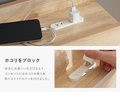 マットレスセット シングル コンセント付き フロアベッド ボンネルコイルマットレス ベッドセット 圧縮ロールマットレス(代引不可)