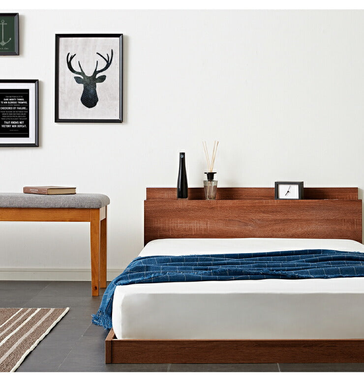 マットレスセット シングル コンセント付き フロアベッド ボンネルコイルマットレス ベッドセット 圧縮ロールマットレス(代引不可)