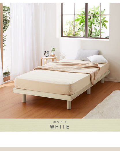 すのこベッド ダブル ポケットコイルロールマットレス付 北欧 木製 ベット ヘッドレスすのこベッド ベッドフレーム