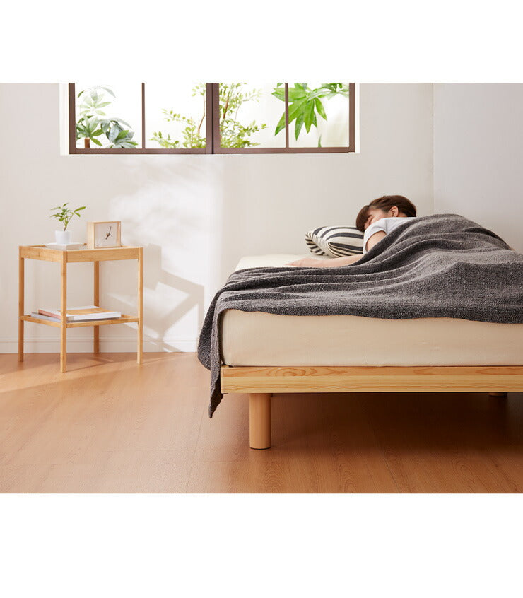 すのこベッド セミダブル ヘッドレス 木製 パイン材 脚付き 北欧 シンプル ナチュラル 新生活 一人暮らし ベッド ヘッドレスすのこベッド ベッドフレーム ローベッド フロアベッド すのこ 寝具