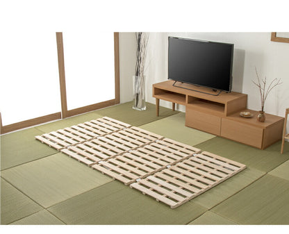 四つ折り 桐すのこベッド ダブル 折りたたみ 折り畳み すのこベッド 木製 湿気 4つ折り ベッド 簡単 布団 調湿 結露