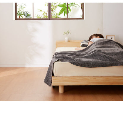 宮付きすのこベッド コンセント付き ダブル 天然木 高さ調整 棚付き 宮付き フレームのみ 北欧 シンプル 新生活 一人暮らし ベッド ベッドフレーム ローベッド フロアベッド 収納 すのこ 寝具 木製 頑丈