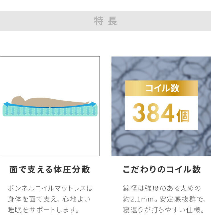マットレスセット セミダブル すのこベッド ボンネルコイルマットレス ベッドセット 圧縮ロールマットレス ベッドフレーム(代引不可)