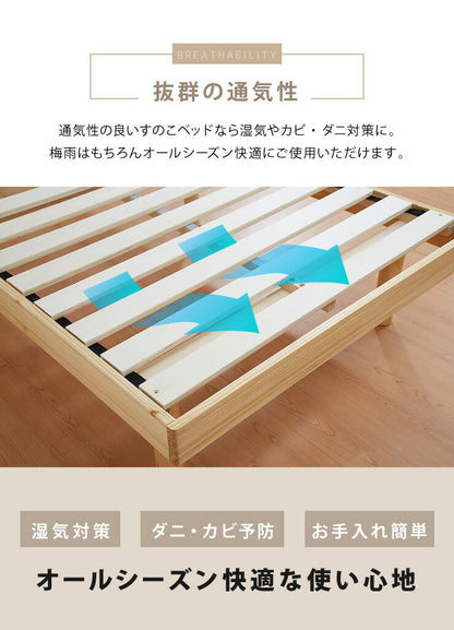 マットレスセット セミダブル すのこベッド ボンネルコイルマットレス ベッドセット 圧縮ロールマットレス ベッドフレーム(代引不可)