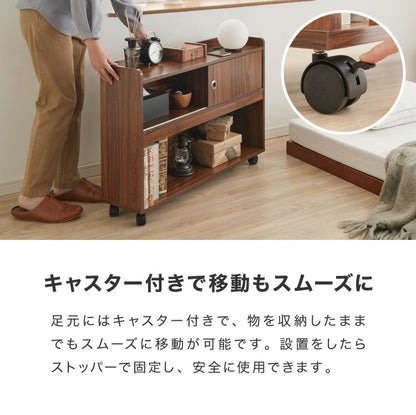 キャスター付き ヘッドボード 幅89.5cm コンセント付き シングル 奥行き20cm 後付け ヘッドボード ベッド収納 ヘッドボードワゴン ベッド用ヘッドボード マルチワゴン 収納家具 本棚 ラック