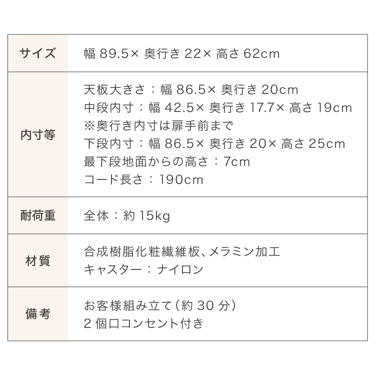 キャスター付き ヘッドボード 幅89.5cm コンセント付き シングル 奥行き20cm 後付け ヘッドボード ベッド収納 ヘッドボードワゴン ベッド用ヘッドボード マルチワゴン 収納家具 本棚 ラック