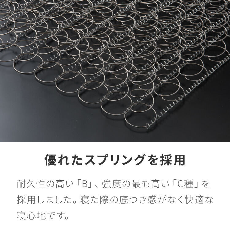 ボンネルコイル マットレス ダブル 厚さ14cm 圧縮梱包 ホワイト 通気性 硬め ベッド ボンネルコイルロールマットレス ボンネル コイル スプリング ベッドマット マット 厚み14cm ロール梱包