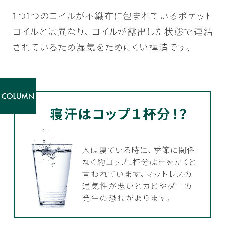 ボンネルコイル マットレス クイーン 厚さ14cm 圧縮梱包 ホワイト 通気性 硬め ベッド ボンネルコイルロールマットレス ボンネル コイル スプリング ベッドマット マット 厚み14cm ロール梱包