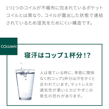 ボンネルコイル マットレス クイーン 厚さ14cm 圧縮梱包 ホワイト 通気性 硬め ベッド ボンネルコイルロールマットレス ボンネル コイル スプリング ベッドマット マット 厚み14cm ロール梱包