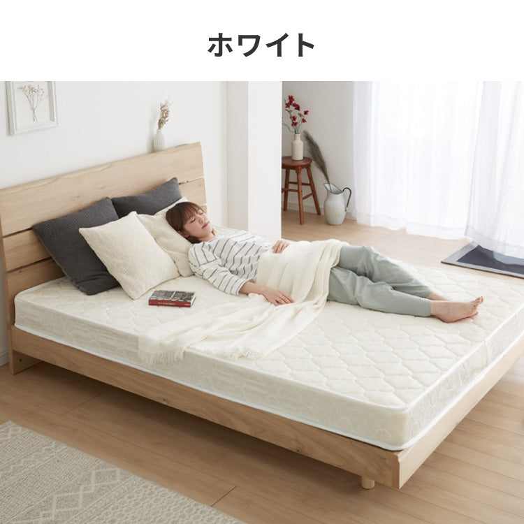 ボンネルコイル マットレス クイーン 厚さ14cm 圧縮梱包 ホワイト 通気性 硬め ベッド ボンネルコイルロールマットレス ボンネル コイル スプリング ベッドマット マット 厚み14cm ロール梱包