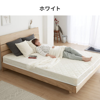 ボンネルコイル マットレス クイーン 厚さ14cm 圧縮梱包 ホワイト 通気性 硬め ベッド ボンネルコイルロールマットレス ボンネル コイル スプリング ベッドマット マット 厚み14cm ロール梱包