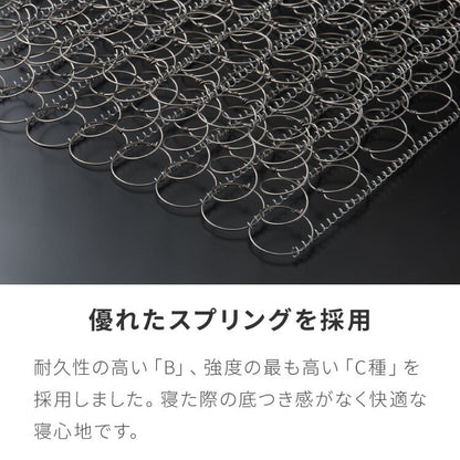 ボンネルコイル マットレス クイーン 厚さ14cm 圧縮梱包 ホワイト 通気性 硬め ベッド ボンネルコイルロールマットレス ボンネル コイル スプリング ベッドマット マット 厚み14cm ロール梱包