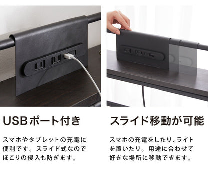 高さ3段階調整 ミドルベッド シングル 宮付き コンセント付き 通気性抜群 収納力 パイプベッド ベッドフレーム単品 ベッド