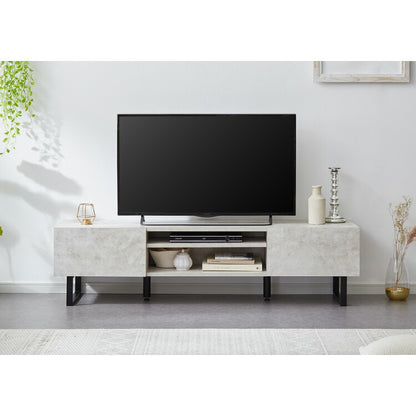 テレビボード ストーン調 幅150cm フラップ扉2杯テレビ台 150 ローボード ロータイプ TVボード TV台 セラミック調 グレー テレビラック AVラック リビング収納 おしゃれ テレビラック AVラック