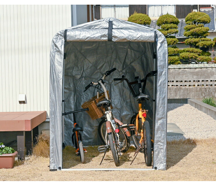 アルミサイクルハウス 2~3台用 SKHS-0203SV サイクルヤード 自転車 収納庫 ガレージ サイクルハウス 屋根 自転車置場