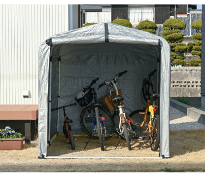 アルミサイクルハウス 3~4台用 SKHS-0304SV サイクルヤード 自転車 収納庫 ガレージ サイクルハウス 屋根 自転車置場