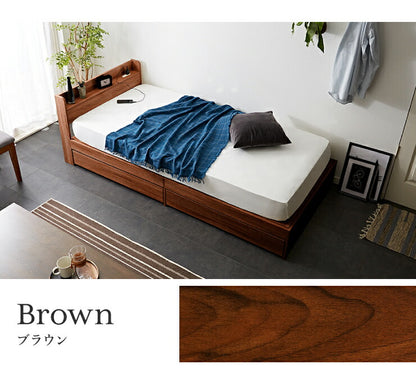 マットレスセット セミダブル コンセント付き 収納ベッド ボンネルコイルマットレス ベッドセット 圧縮ロールマットレス(代引不可)