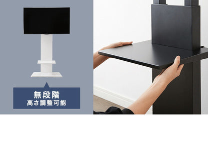 テレビスタンド ハイタイプ 棚付き 32~60型対応 壁寄せ 高さ調整 角度調整 ケーブル背面収納 自立式 おしゃれ 壁寄せテレビスタンド テレビ台 壁寄せテレビ台 テレビラック 棚 WHTVL-60