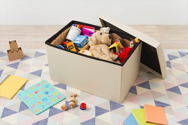 スツール 収納 ワイド 38×60cm ボックス 折りたたみ PVCレザー 折り畳み コンパクト レザー おしゃれ 北欧 収納スツール 収納ボックス 椅子 イス チェア いす オットマン