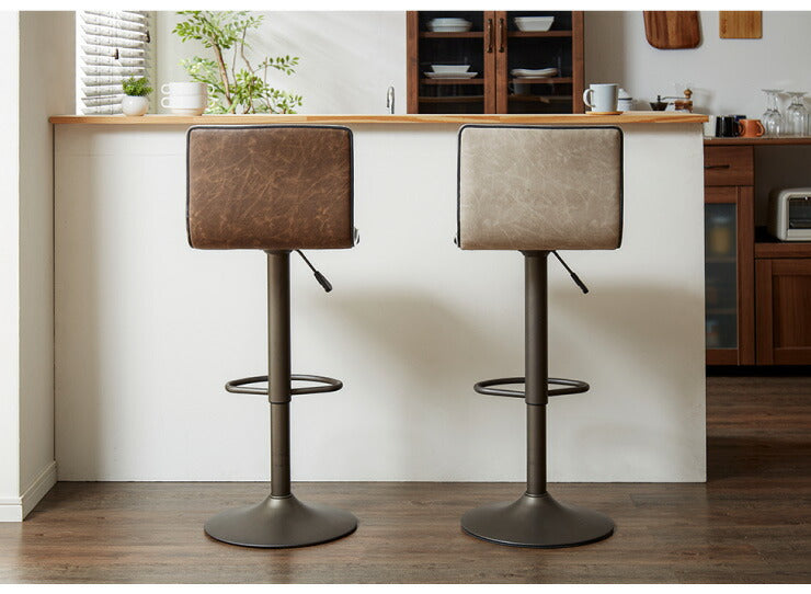 ヴィンテージ調 カウンターチェア ヴィンテージ加工 デザインカウンターチェア バーチェア 椅子 スツール レザー おしゃれ