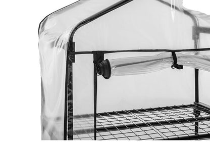 ビニール温室 5段 ブラック 組み立て簡単 工具不要 ビニール温室棚 5段ラック ビニールハウス フラワーラック ガーデンハウス フラワーハウス ラック ベランダ 家庭用 園芸 栽培 コンパクト 小型