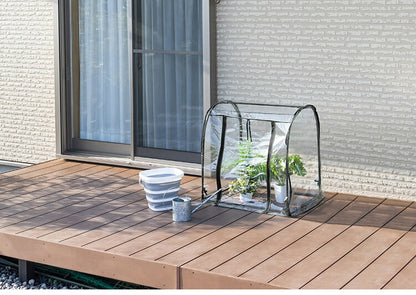 ビニール温室 ドーム型 ブラック 組み立て簡単 工具不要 ビニール温室棚 ビニールハウス フラワーラック ガーデンハウス フラワーハウス ラック ベランダ 家庭用 園芸 栽培 コンパクト 小型