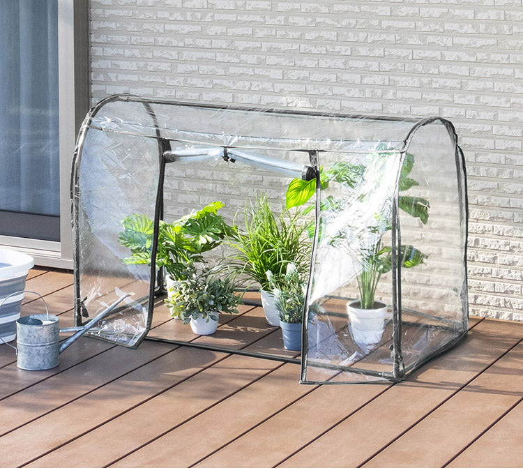 ビニール温室 ドーム型ワイド ブラック 組み立て簡単 工具不要 ビニール温室棚 ビニールハウス フラワーラック ガーデンハウス フラワーハウス ラック ベランダ 家庭用 園芸 栽培 コンパクト 小型