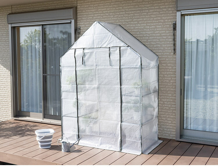 ビニール温室 大型 ラック付き 6段 ブラック 組み立て簡単 工具不要 ビニールハウス サイクルハウス 自転車収納 フラワーラック ガーデンハウス フラワーハウス ラック ベランダ 家庭用 園芸 栽培