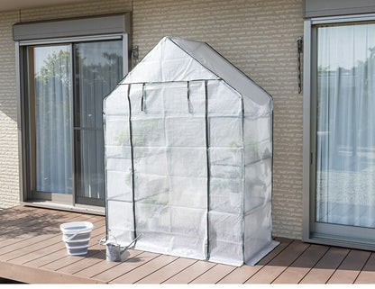 ビニール温室 大型 ラック付き 6段 ブラック 組み立て簡単 工具不要 ビニールハウス サイクルハウス 自転車収納 フラワーラック ガーデンハウス フラワーハウス ラック ベランダ 家庭用 園芸 栽培