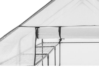 ビニール温室 大型 ラック付き 6段 ブラック 組み立て簡単 工具不要 ビニールハウス サイクルハウス 自転車収納 フラワーラック ガーデンハウス フラワーハウス ラック ベランダ 家庭用 園芸 栽培