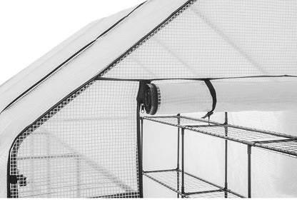 ビニール温室 大型 ラック付き 6段 ブラック 組み立て簡単 工具不要 ビニールハウス サイクルハウス 自転車収納 フラワーラック ガーデンハウス フラワーハウス ラック ベランダ 家庭用 園芸 栽培