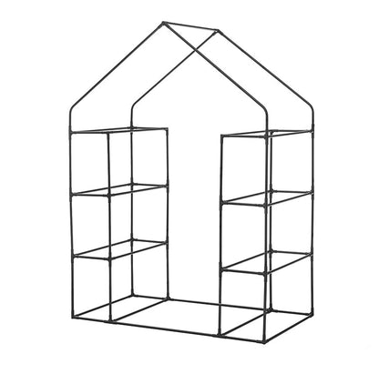 ビニール温室 大型 ラック付き 6段 ブラック 組み立て簡単 工具不要 ビニールハウス サイクルハウス 自転車収納 フラワーラック ガーデンハウス フラワーハウス ラック ベランダ 家庭用 園芸 栽培