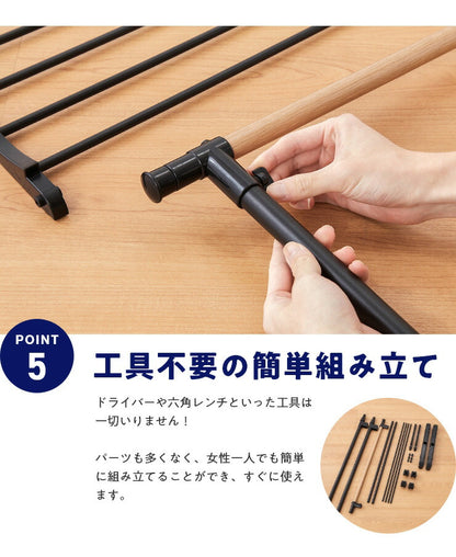 室内物干し H型 折りたためる ハンガーラック 木目調 洗濯物干し 室内干しラック 折り畳み 物干しラック 洋服掛け