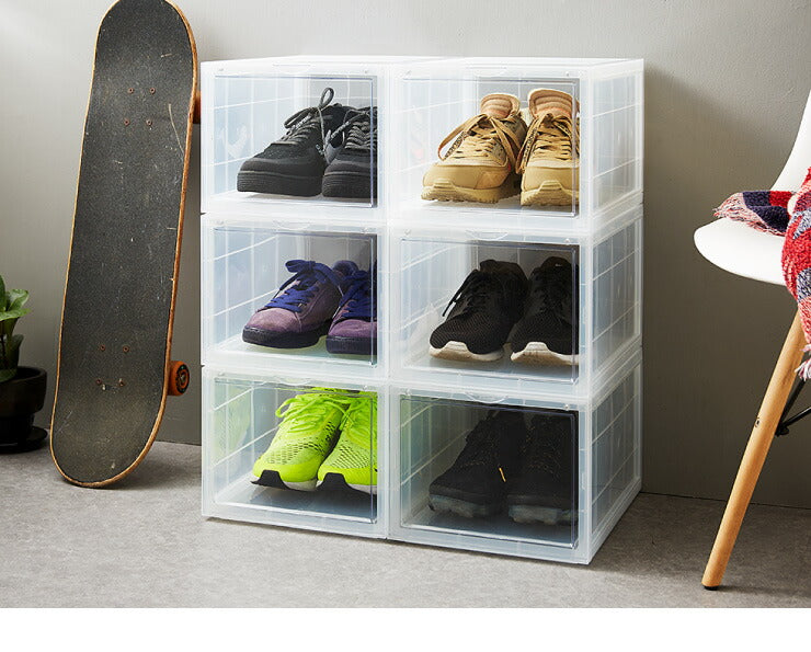シューズコレクションケース 6個セット クリア シューズケース シューズラック 靴 透明 スニーカー 収納 クリアボックス